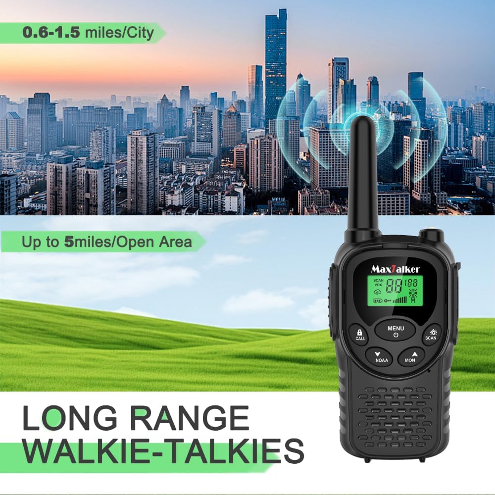 Walkie Talkies Long Range for Adults, Rechargeable FRS Two-Way Radio, 2Pack