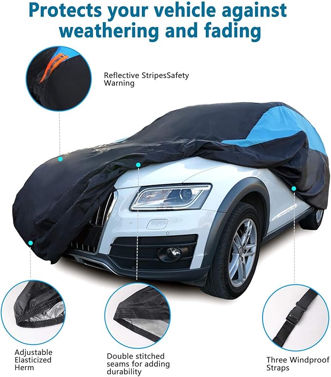 MORNYRAY Waterproof Car Cover All Weather Snowproof UV Protection Windproof