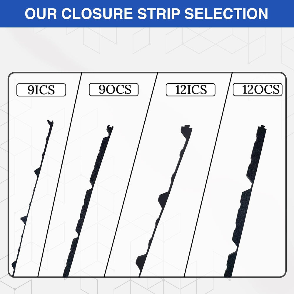 Duco Classic Rib Foam Closure Strips 3ft Long, 9" Rib Spacing - 100 Pack...