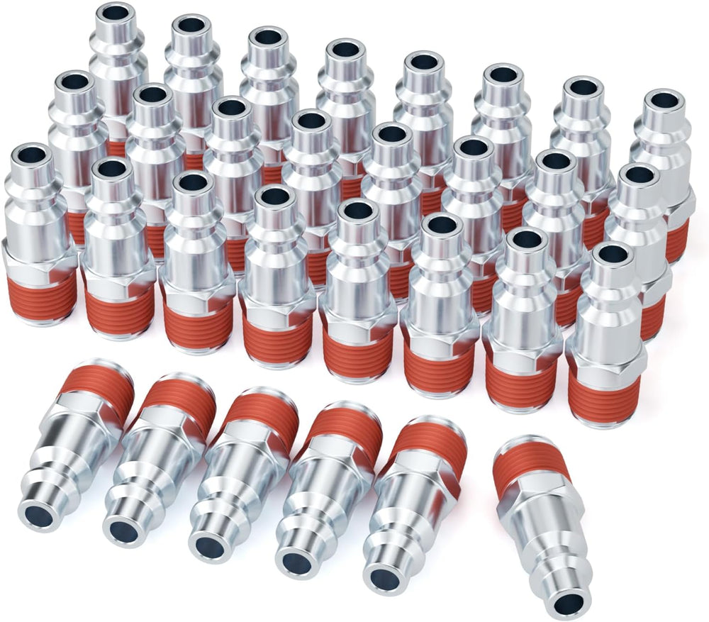 GASHER 30Pcs 3/8" MNPT x 3/8" Flow Industrial Air Plug, M-Type Plug