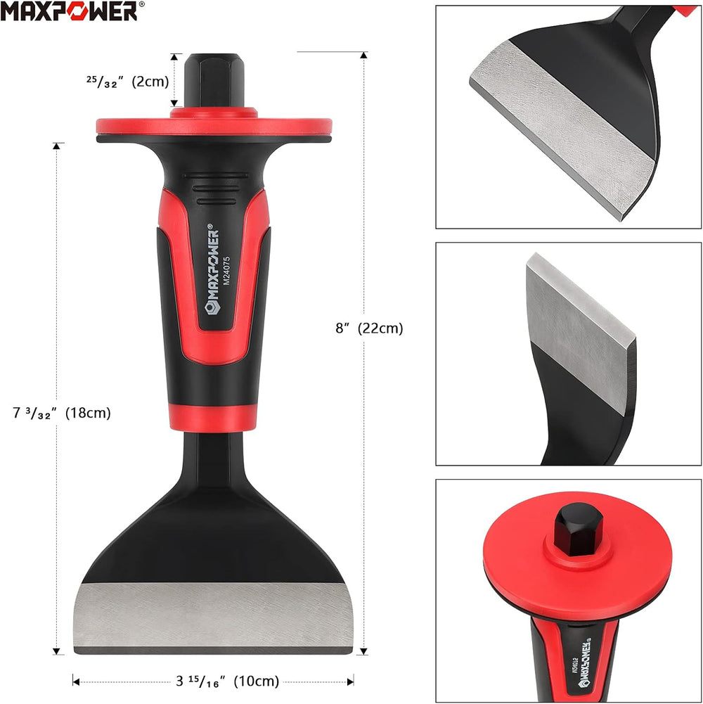 MAXPOWER Masonry Chisels, 11" Point Chisel, Flat Chisels, 8" Brick ...
