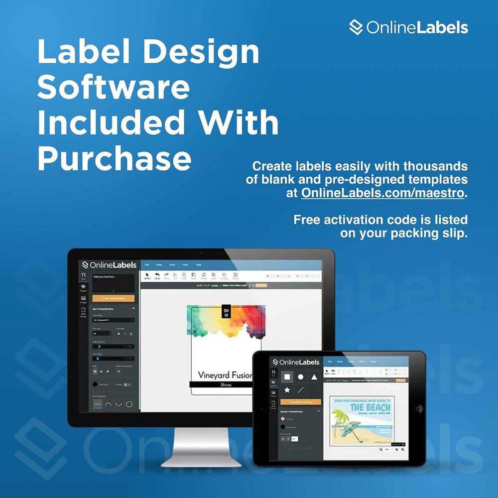OnlineLabels 8.5" x 11" Sticker Paper - Weatherproof Polyester - 10...
