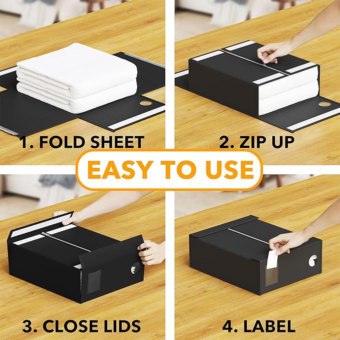 SpaceAid 9 Pack Bed Sheet Organizers and Storage, Foldable Sheet Organizer