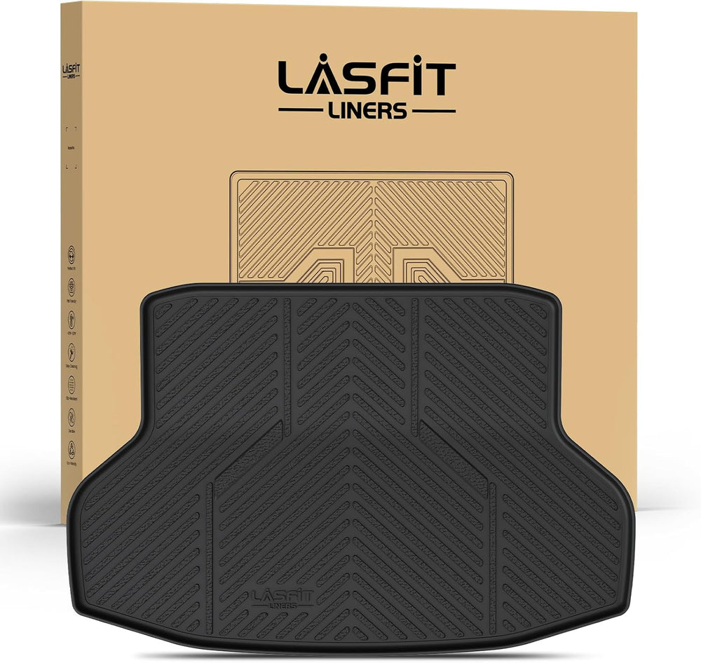 LASFIT Trunk Mat for Honda Civic Sedan 2016-2021, All Weather TPE Custom Fit