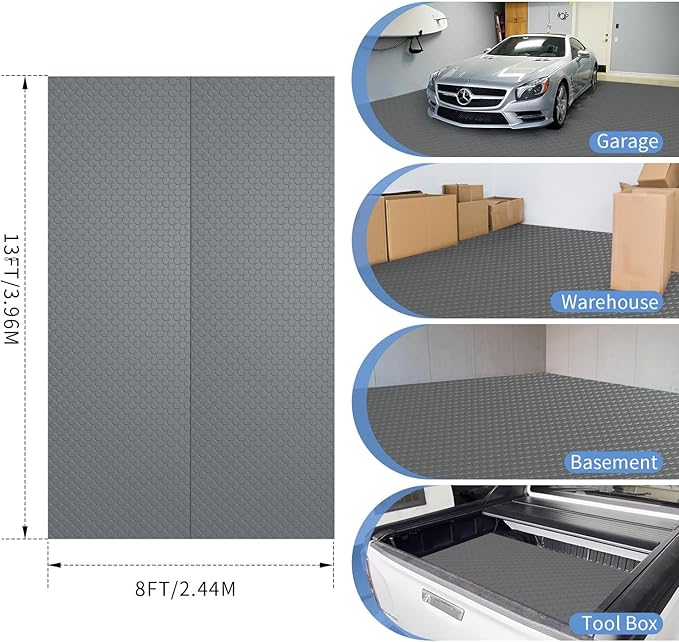 Premium Garage Floor Mat, Commercial Grade Heavy Duty Parking Mat (2Rolls)