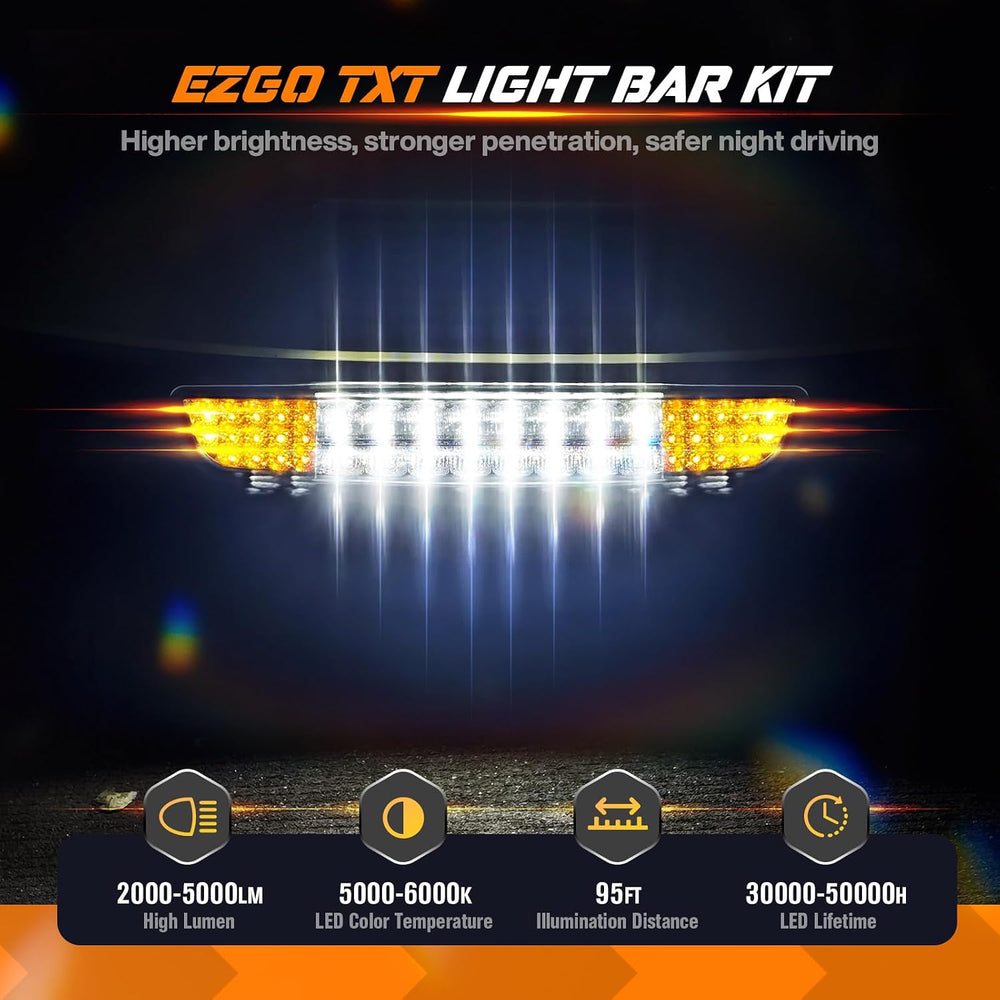 EZGO Deluxe Light Bar Kit, Golf Cart LED Light Kit for EZGO TXT 1996-2013 Gas...