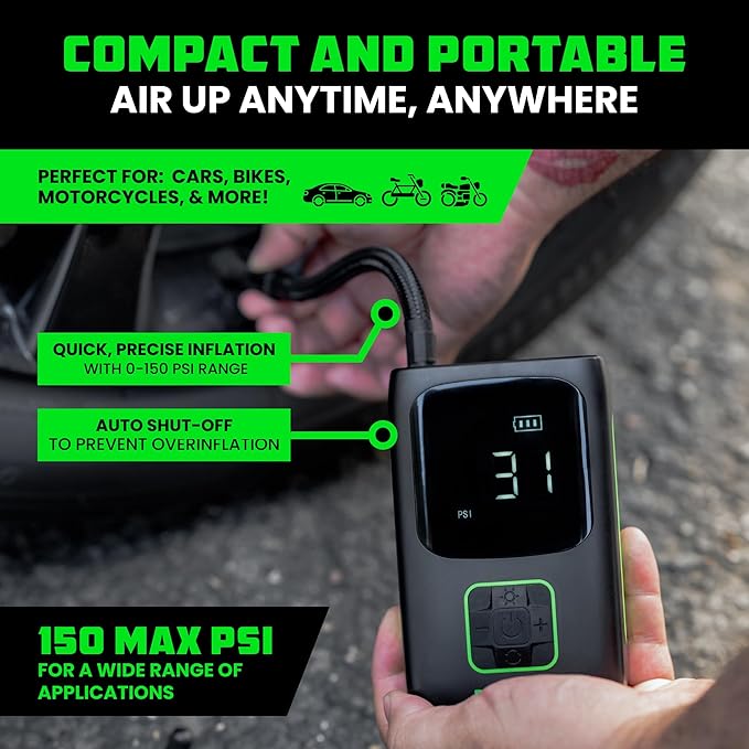 Rhino USA Tire Inflator Portable Air Compressor Upgraded Air Pump