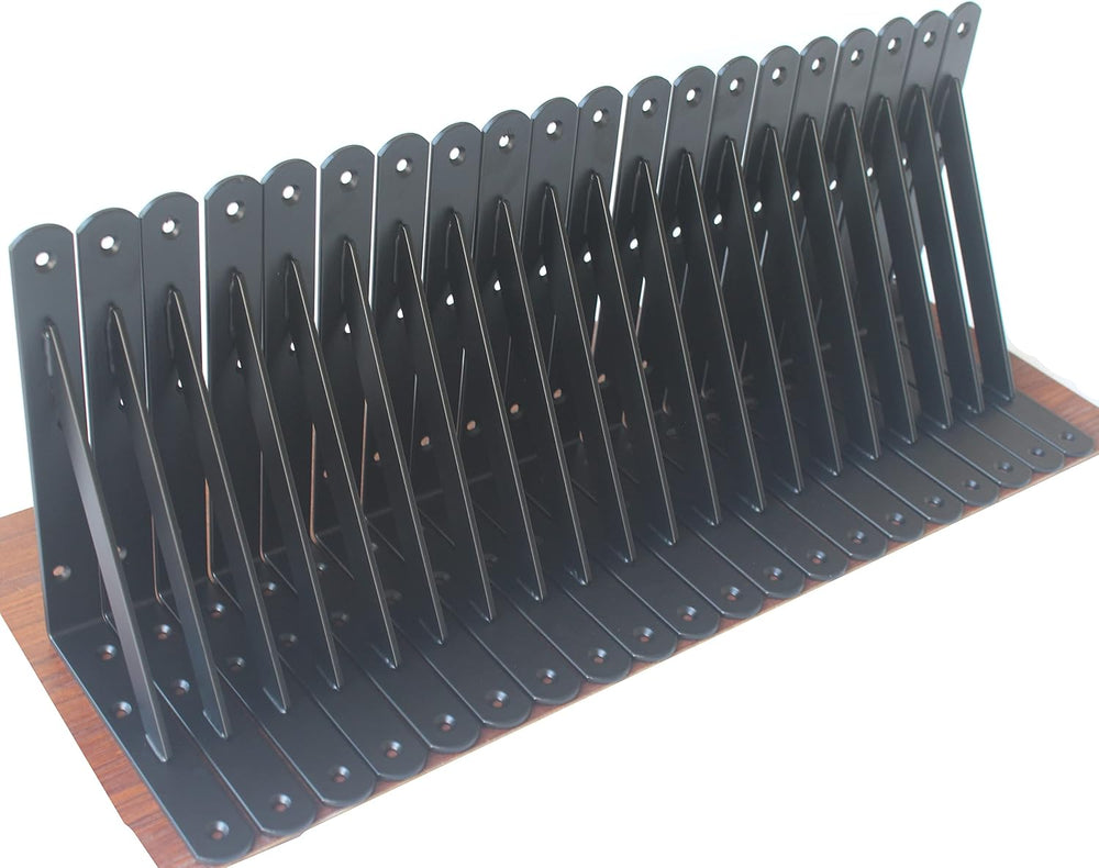 20 Pack L8 x H 6" Black Heavy Duty Shelf Brackets