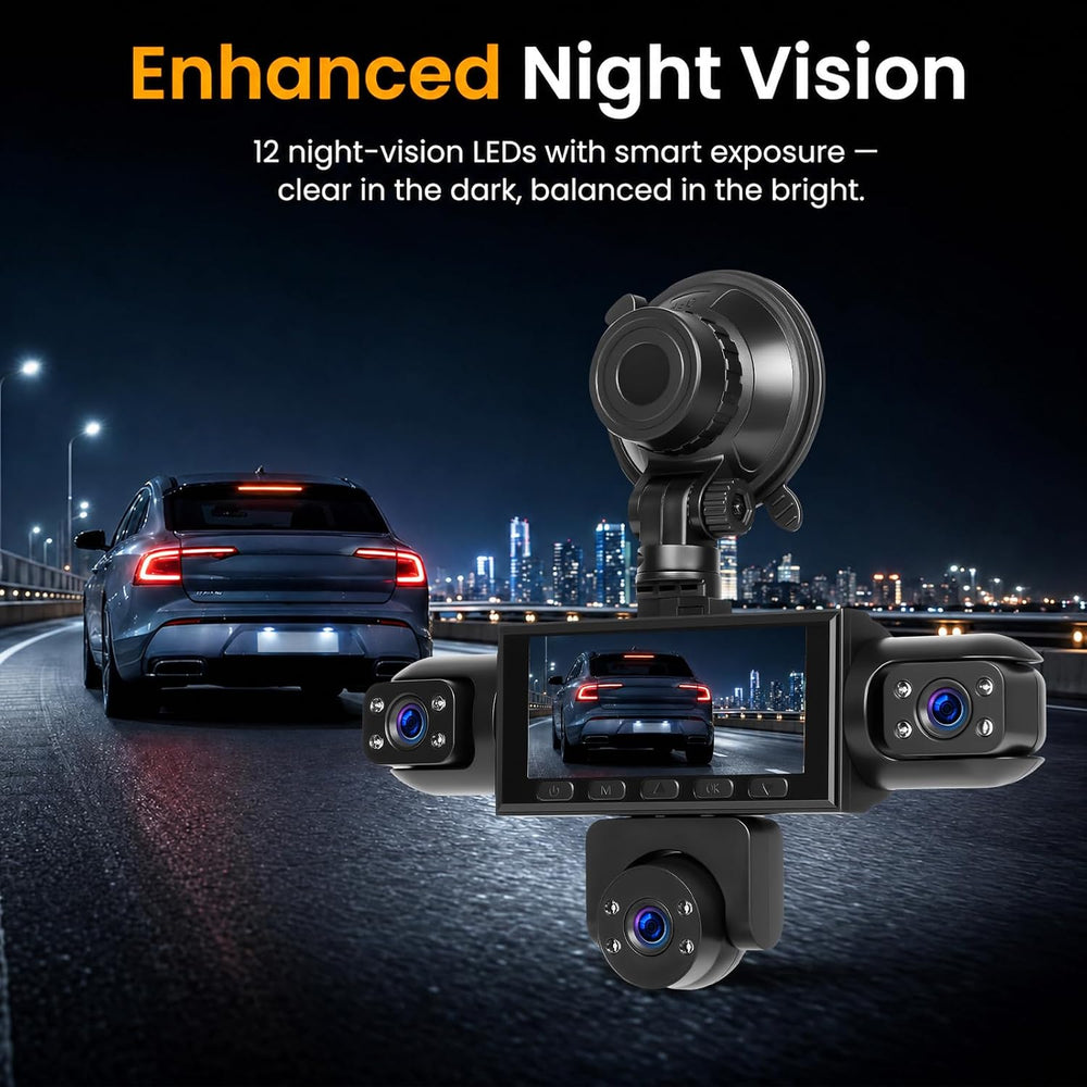 SIXWIN 360 Degree 1080P 5 Channel Dash Cam for Car with 10 Modes