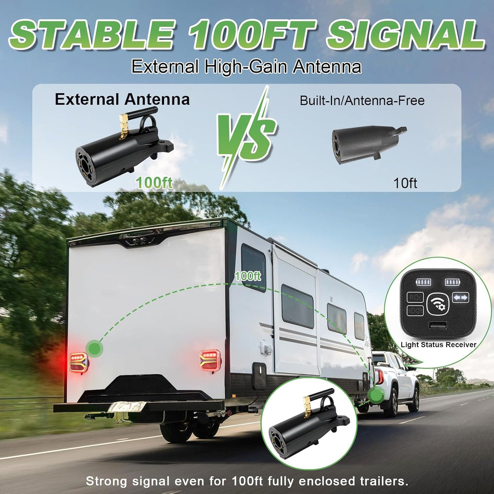 Agrieyes T327C Wireless Trailer Lights w/ Receiver, Magnetic Tow Light Kit