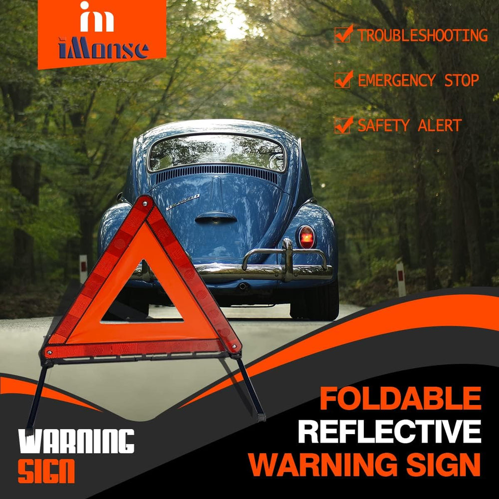 Emergency Roadside Reflective Triangles Warning Safety Kit for car