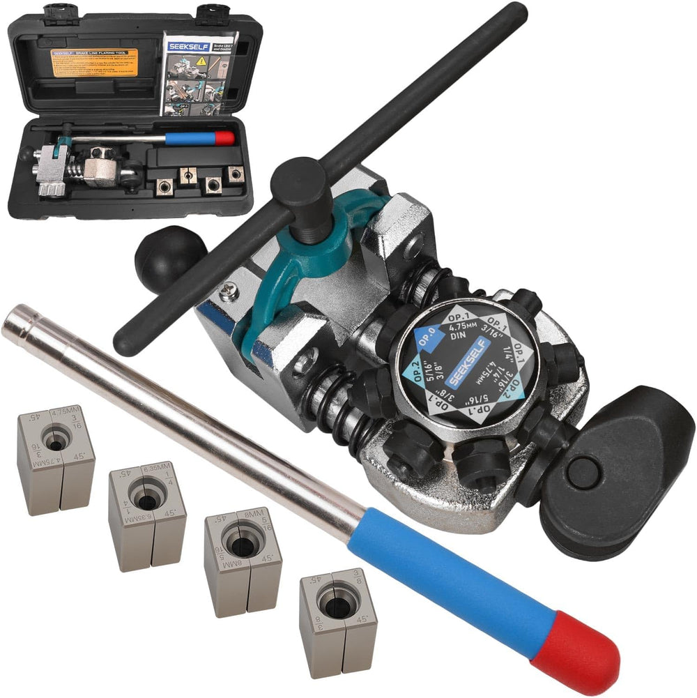 Professional Brake Line Flaring Tool Kit for 45 Degree Single, Double and Bub...