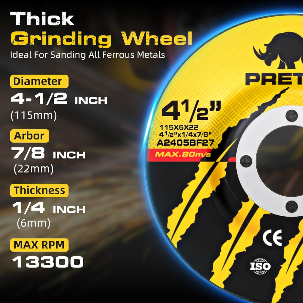 50 Pack Grinding Wheels 4-1/2 Inch for Angle Grinder, Metal Grinding Discs