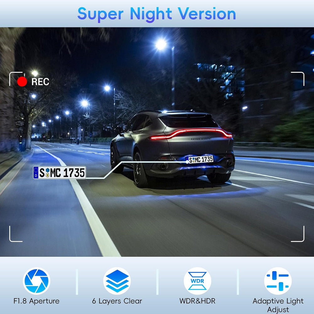 3 Channel Rear View Mirror Camera, Mirror Dash Cam Front Rear and Inside