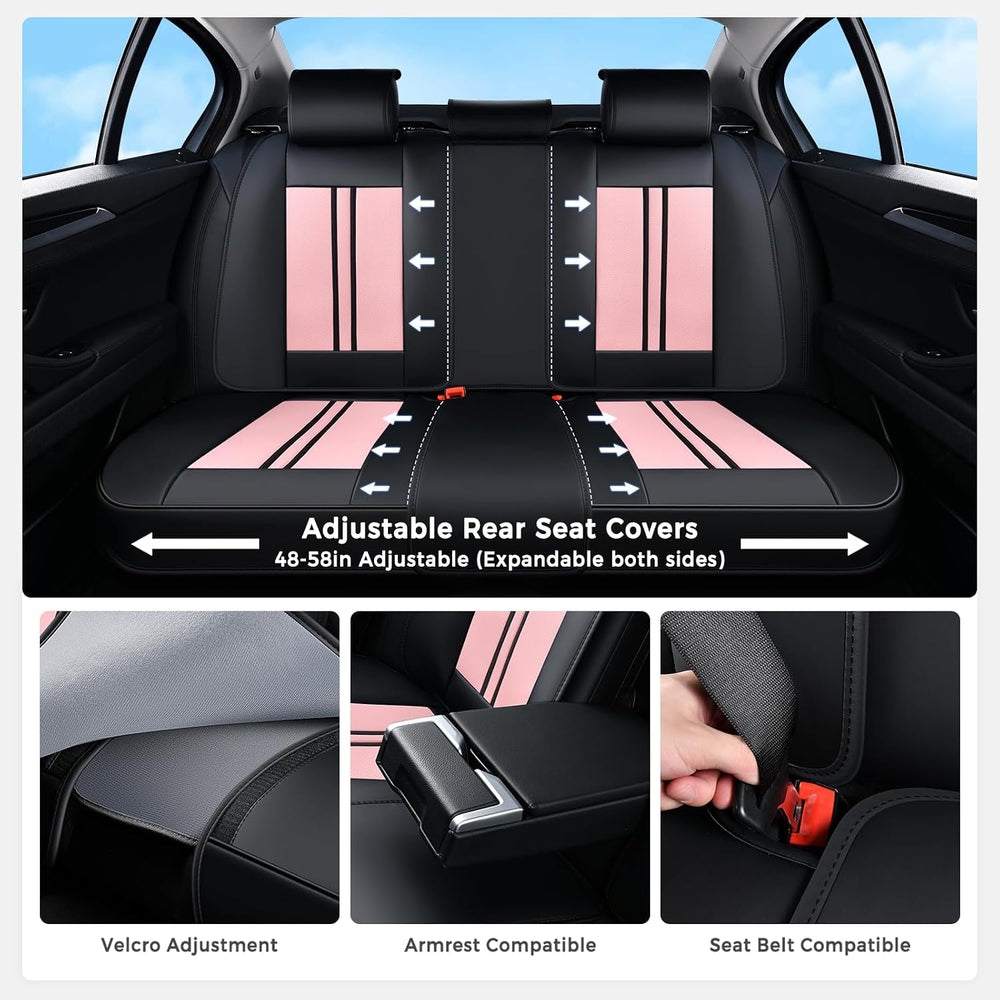 Huidasource Car Seat Covers Full Set 5 Seats, Faux Leather Seat Covers with H...