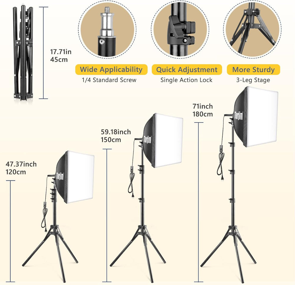 Torjim Softbox Photography Lighting Kit | 16" X 16" & 85W LED S...