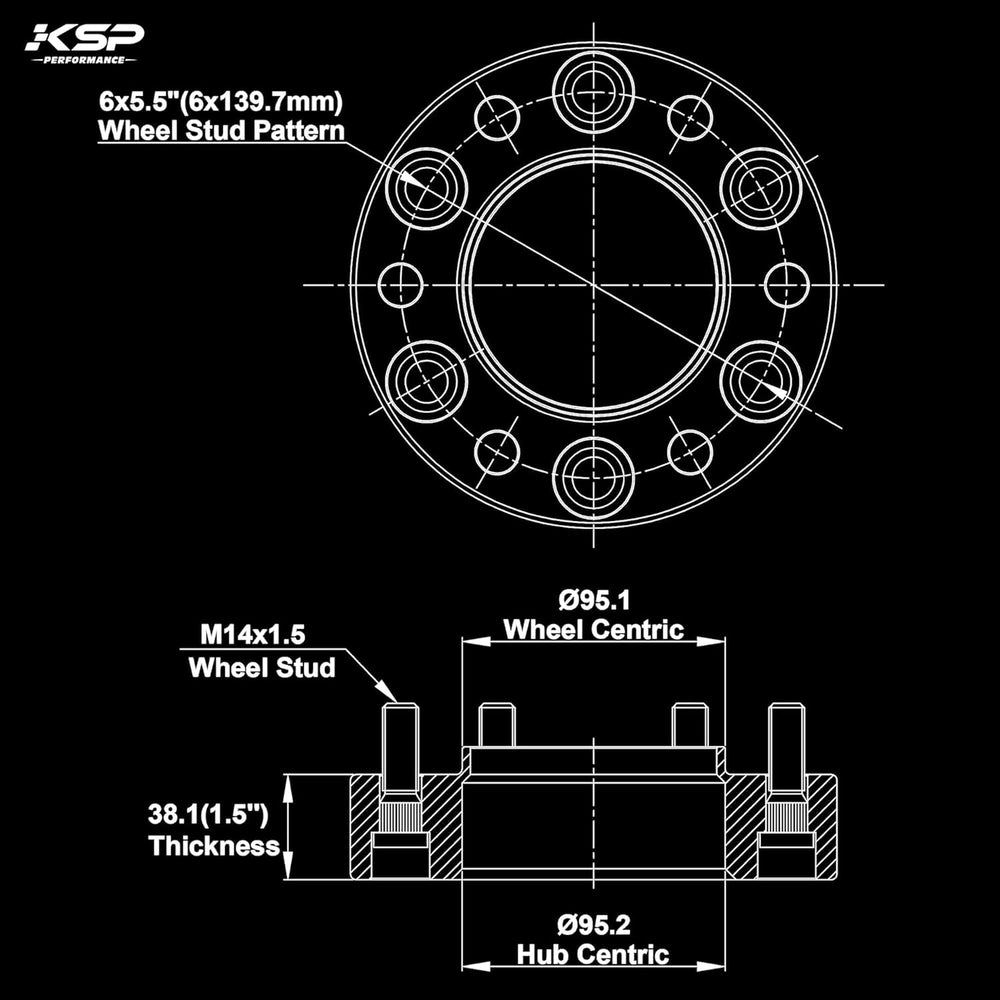 KSP 4PCS 6x139.7 Wheel Spacers for 2023+ Tundra 2024+ Tacoma 2025+ 4Runner, 1...