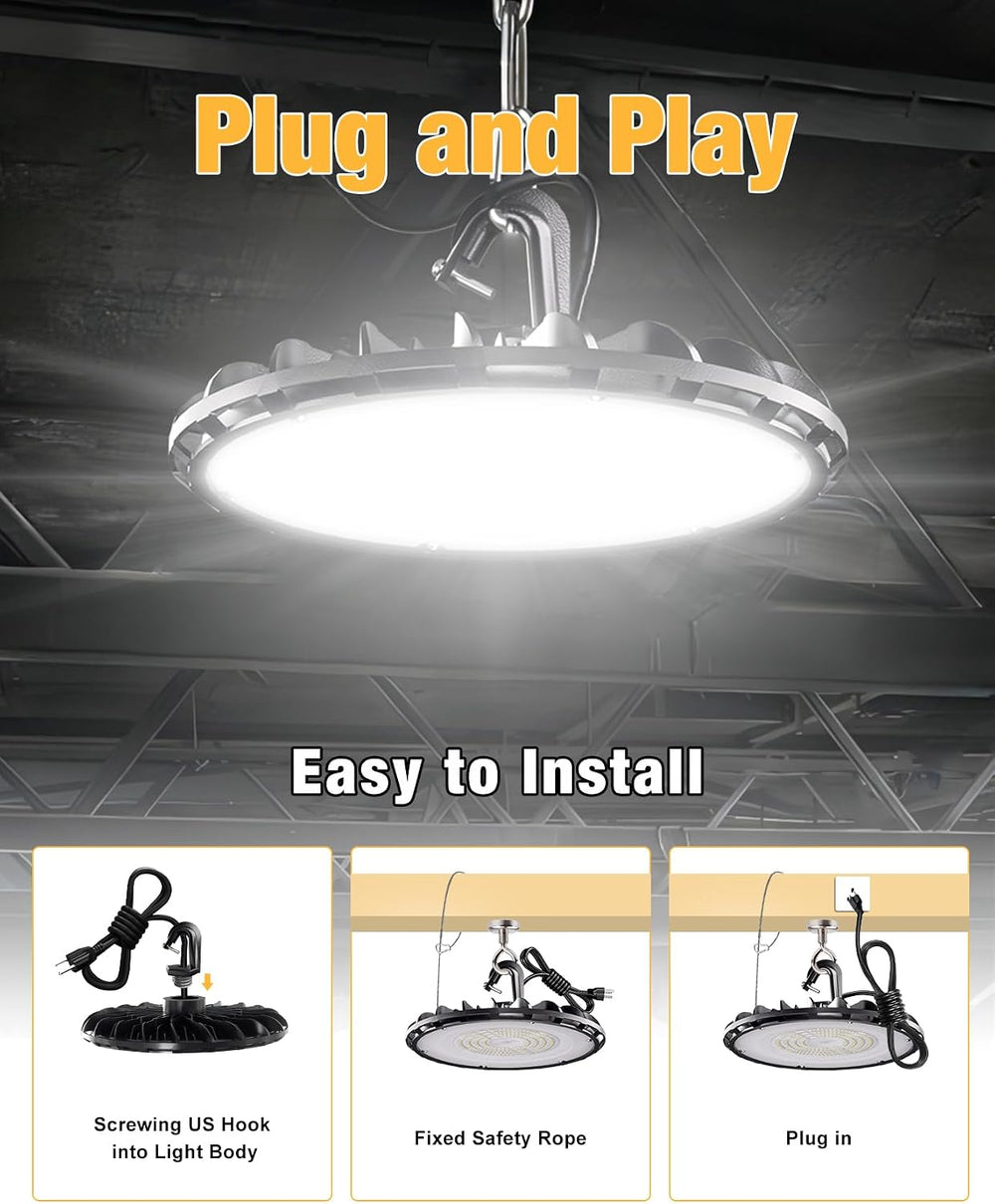UFO LED High Bay Light 100W 11000LM 5000K High Bay LED Shop Lights