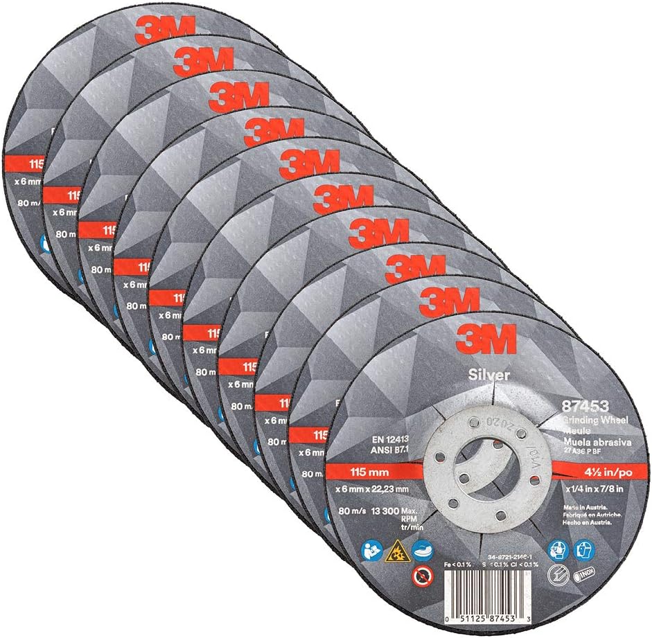 3M Silver Depressed Center Grinding Wheel, 87453, 36+, T27