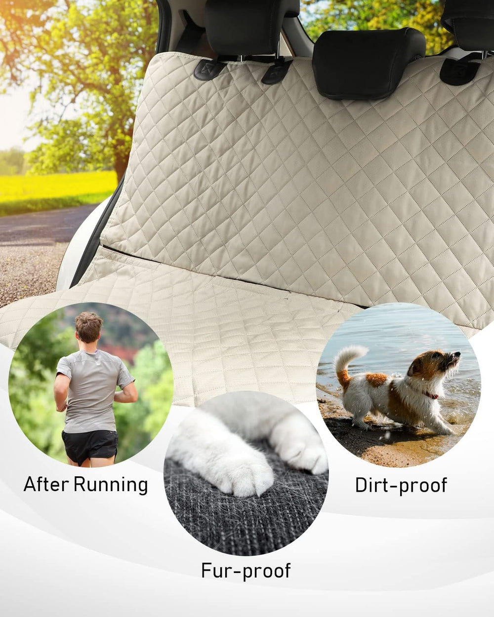 Waterproof Scratchproof Pet Bench Seat Covers for Cars, SUVs