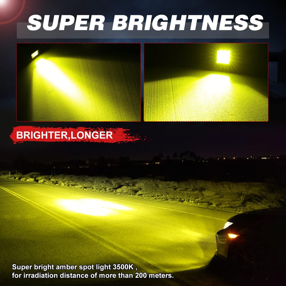 2 Inch 54W Amber LED Pods Spot Fog Lights Off Road LED Cubes Light