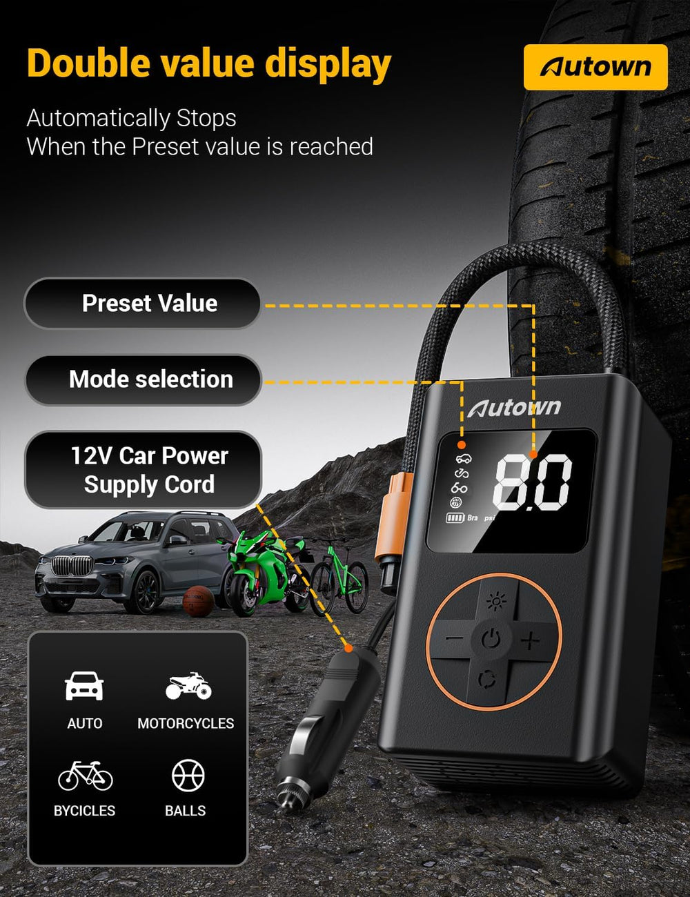 Flat Tire Repair Kit with Air Compressor, Professional Tire Plug Kit