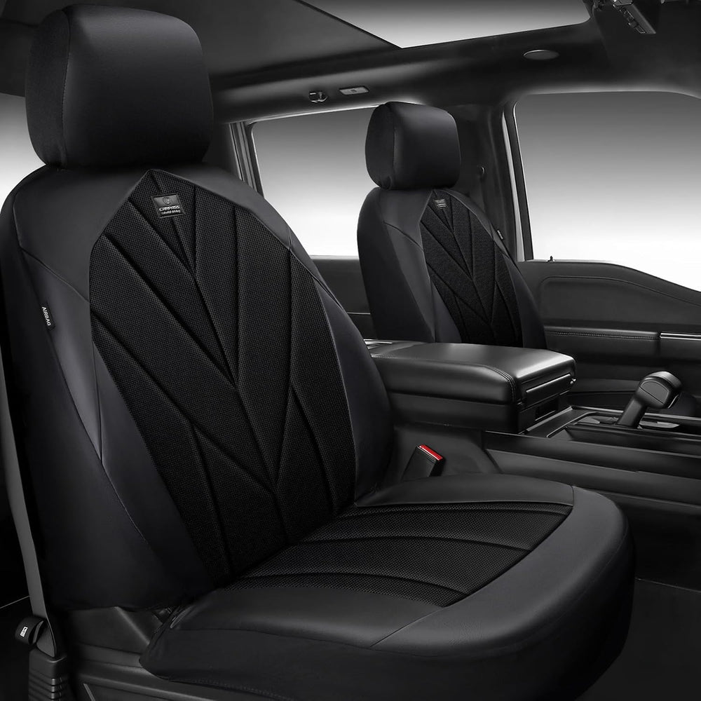 CAR PASS Airy Cool Memory Foam Seat Covers, Leather Mesh Thick Car Seat Cover...