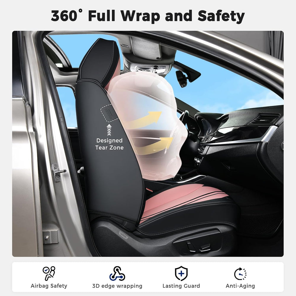 Huidasource Car Seat Covers Full Set 5 Seats, Faux Leather Seat Covers with H...