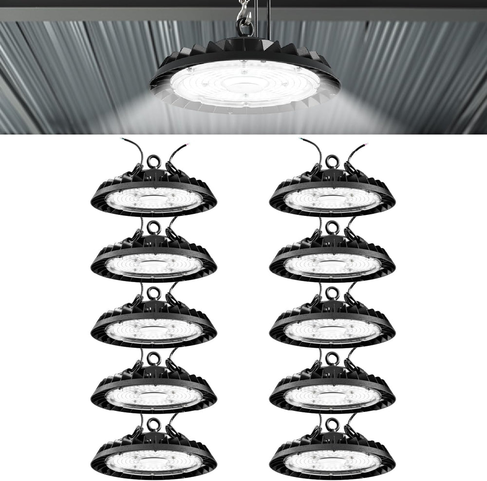 Sunco 10 Pack UFO LED High Bay Light, 150W, 5000K, 21000LM, Dimmable