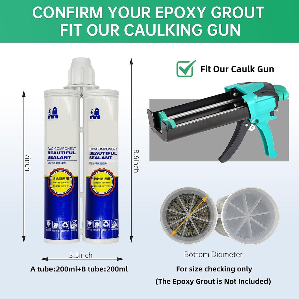 Double Caulking Gun,Dual Epoxy Gun for 400 mL(13.5 fl oz,1:1 Mix Ratio),Manua...