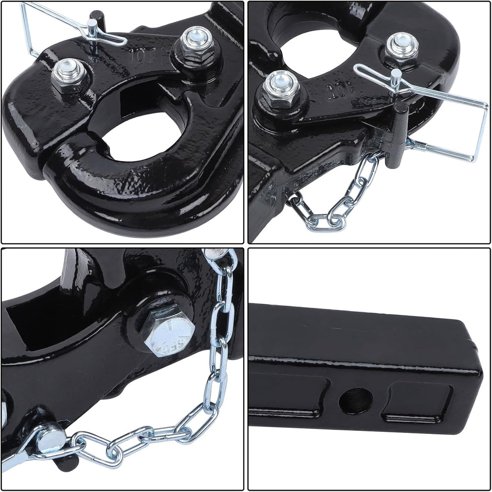 10-Ton Pintle Hitch for 2-Inch Receiver Hook Military Receiver 20000LBS Fits ...