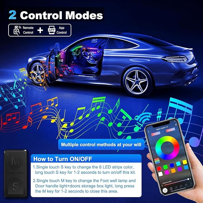 Dreamcolor Acrylic Interior Car LED Strip Light