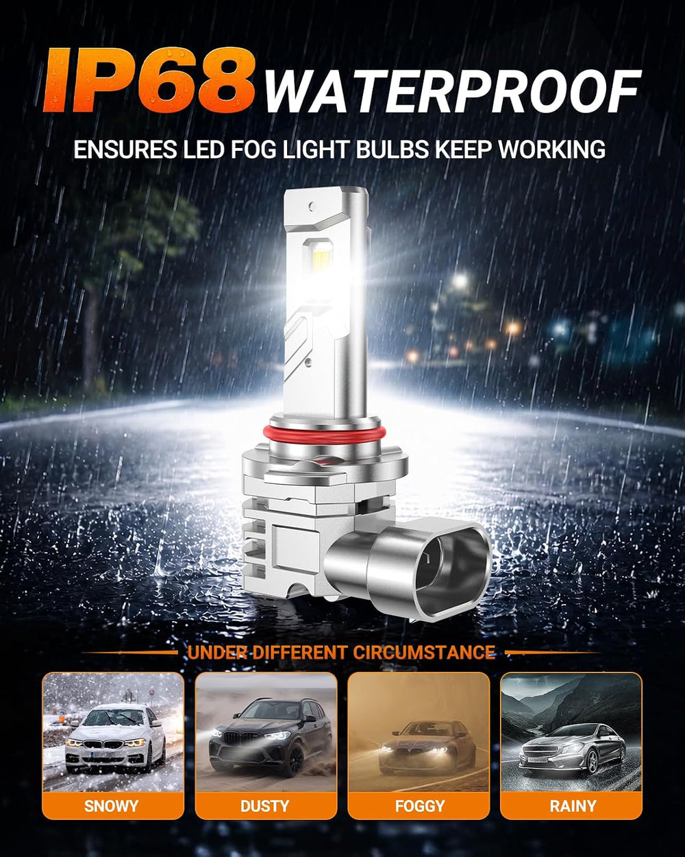 SEALIGHT H10 LED Fog Light Bulb, 40000 Lumens 6500K Cool White Light, Super B...