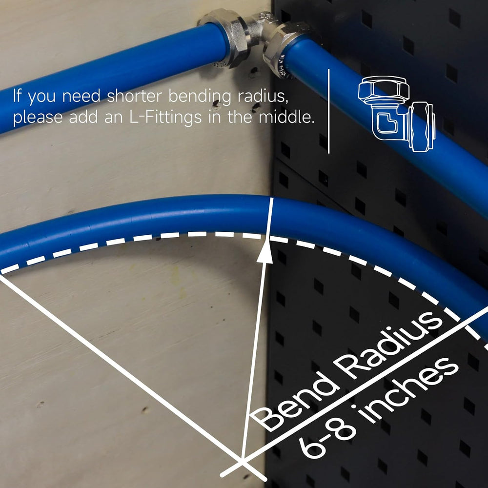 Compressed Air Piping System with 3/4 Inch ID x 100 feet 3-Way Dual-Outlet Al...