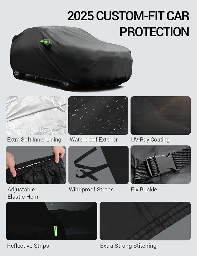 Proadsy 2025 Upgrade Car Cover for Nissan Rogue 2020-2024 2025, Waterproof All