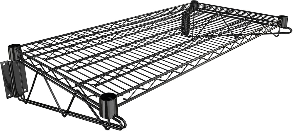 18" x 36" Black Epoxy Wire Wall Mount Shelf