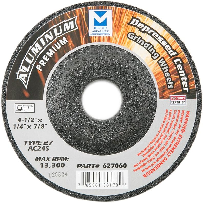 Mercer Industries 627060 Type 27 Grinding Wheel for Aluminum and Other Non-Fe...