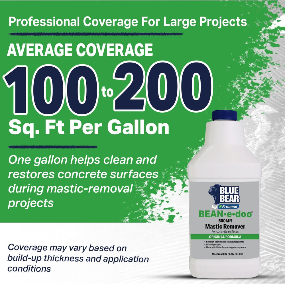 Blue Bear 500MR: BEAN-e-doo Mastic and Adhesive Remover for Concrete 1 Gal