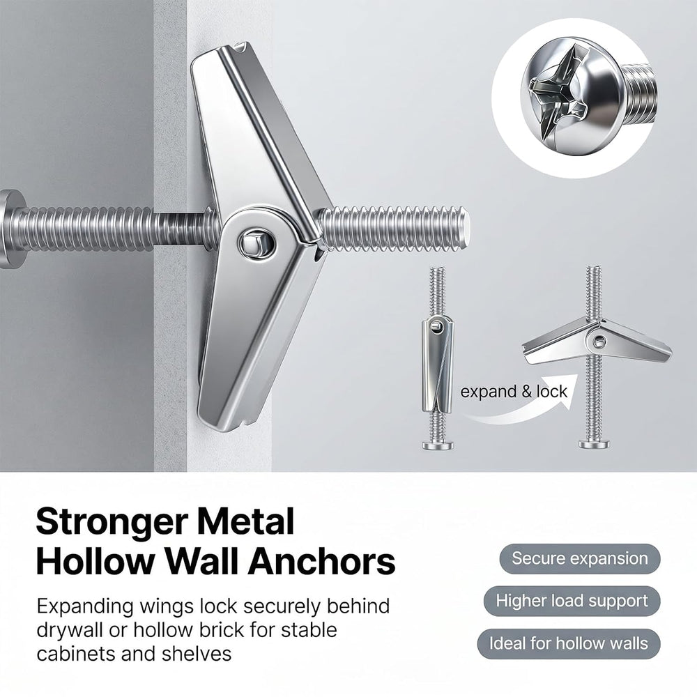 weideer 346PCS 11Sizes Drywall Anchors and Screws Assortment Kit,Toggle Bolts...