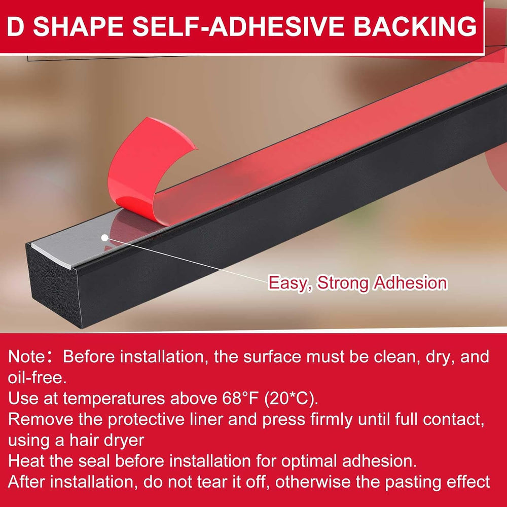 Pangda 20 ft Rectangular Rubber Strip with Self-Adhesive Tape, Solid