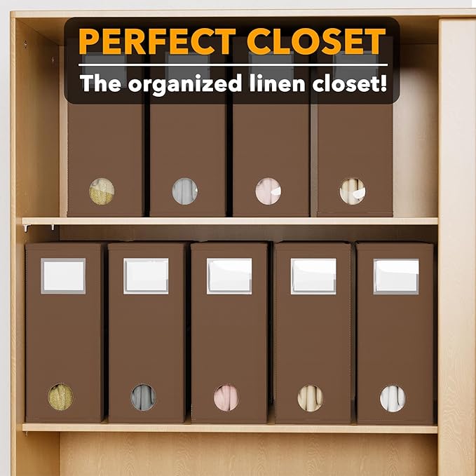 SpaceAid 9 Pack Bed Sheet Organizers and Storage, Foldable Sheet Organizer