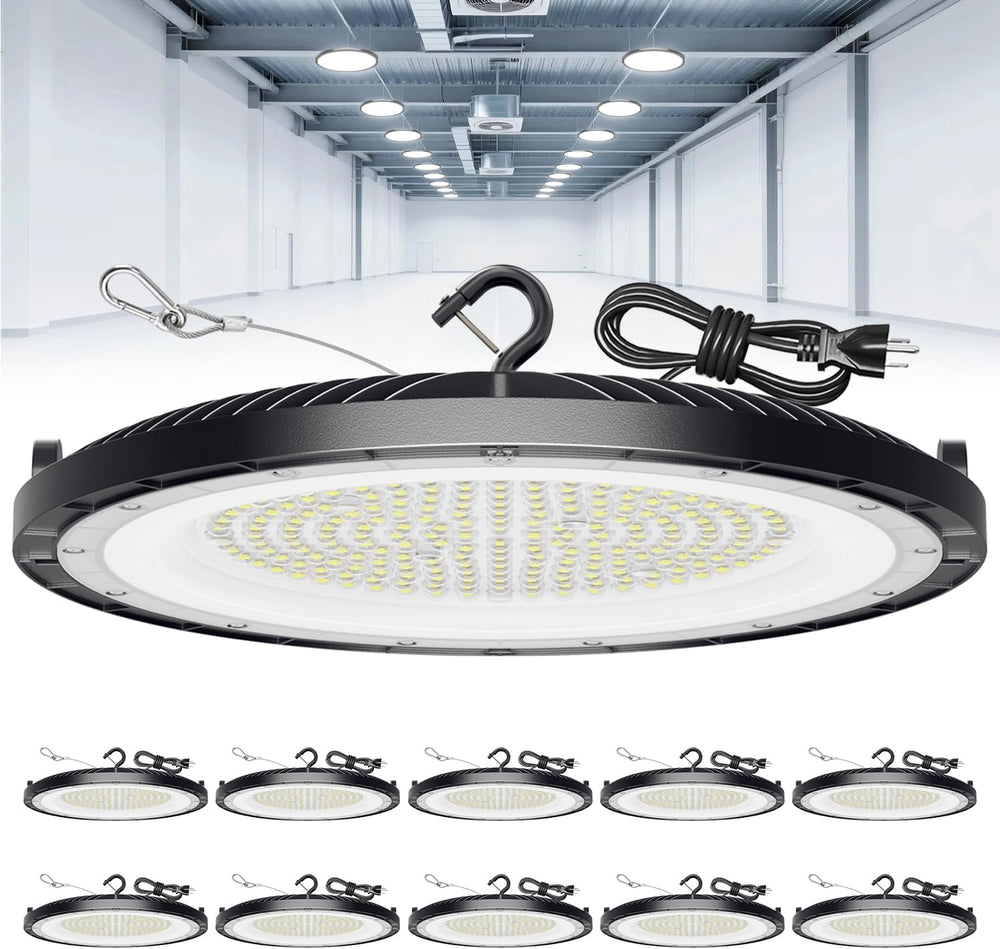 10 Pack 200W UFO LED High Bay Light 30000LM 5000K High Bay Lights