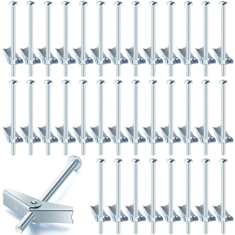 Yaocom 100 Pcs 1/8" X 3" Toggle Bolts and Wing Nut Wall Anchor for ...