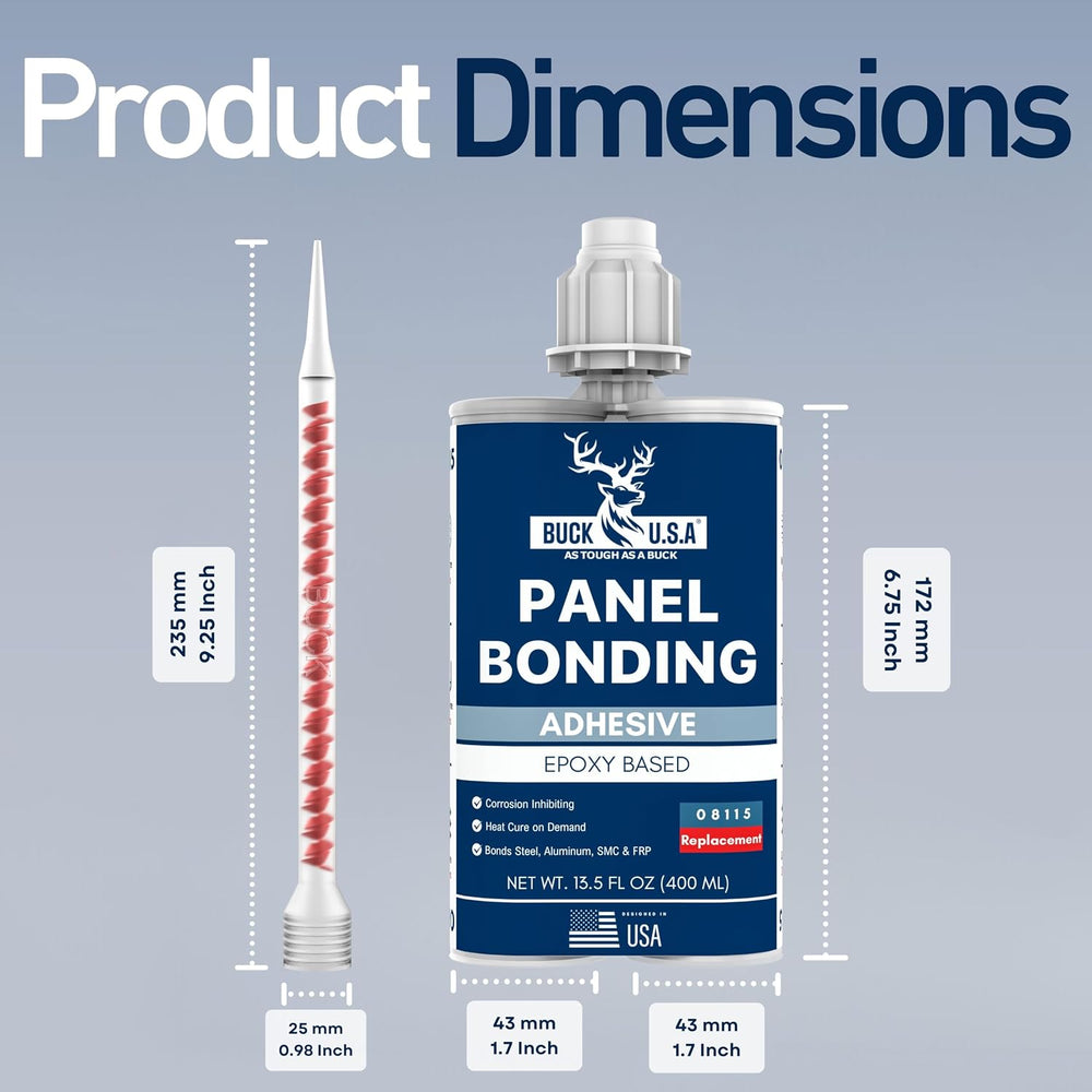 Buck Panel Bonding Adhesive, Two-Part Epoxy, 400 ml/13.5 fl oz Cartridge, 081...