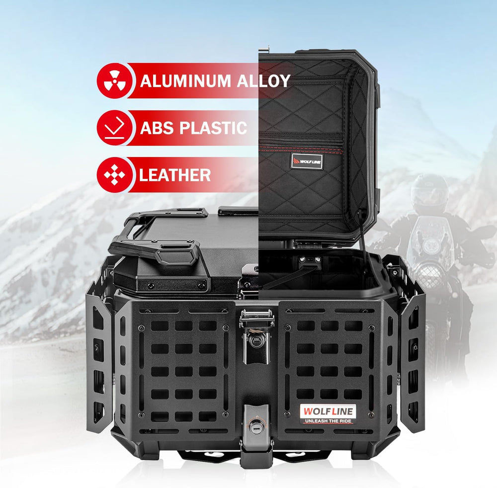 Motorcycle Top Case, 45L Universal Tail Box Motorbike Luggage Storage Trunk |...