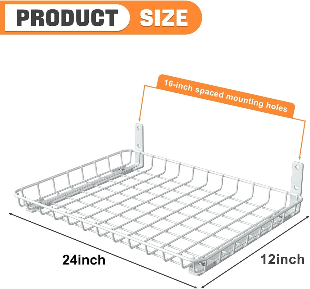 TORACK 2-Pack 12x24 inch Wall-Mounted Shelf, Garage Wall Shelves
