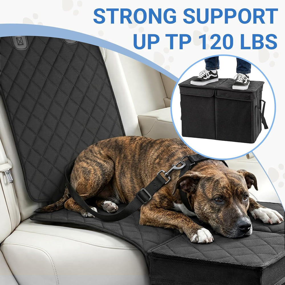 Dog Car Seat Extender with Seat Cover, Front & Back Seat Extender with St...