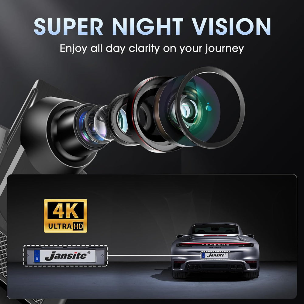 4K WiFi Rear View Mirror Camera 10’’ Mirror Dash Cam Front and Rear