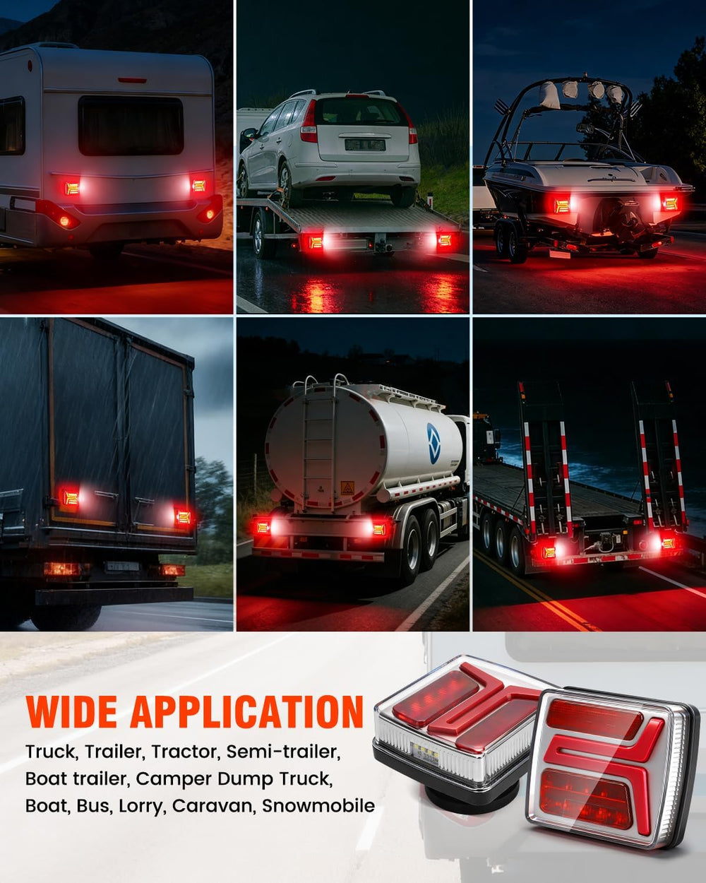 SUPAREE Wireless Trailer Lights Magnetic Rechargeable LED Towing Light Kit