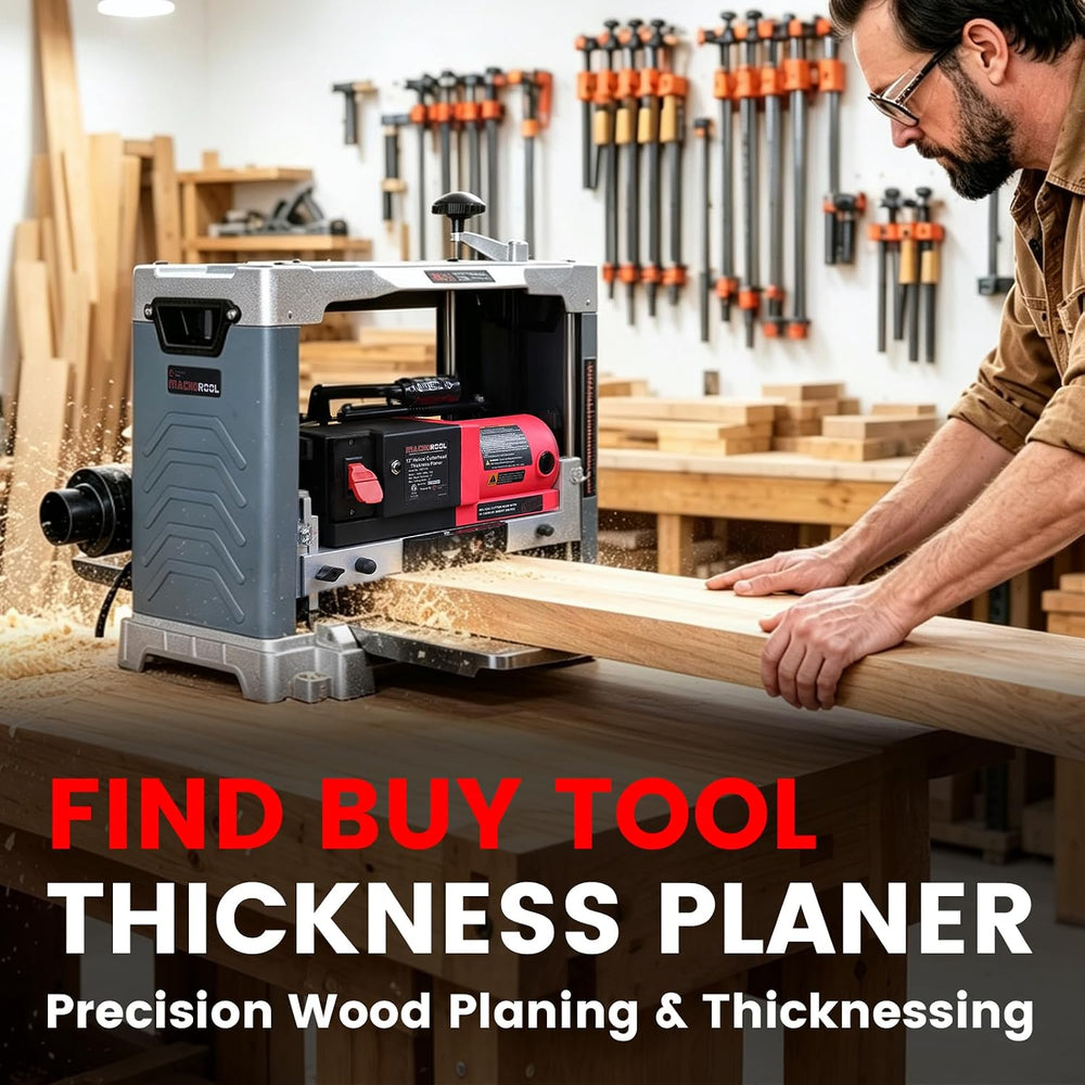 FindBuyTool 13" Benchtop Thickness Planer with Helical Cutterhead (MB320)
